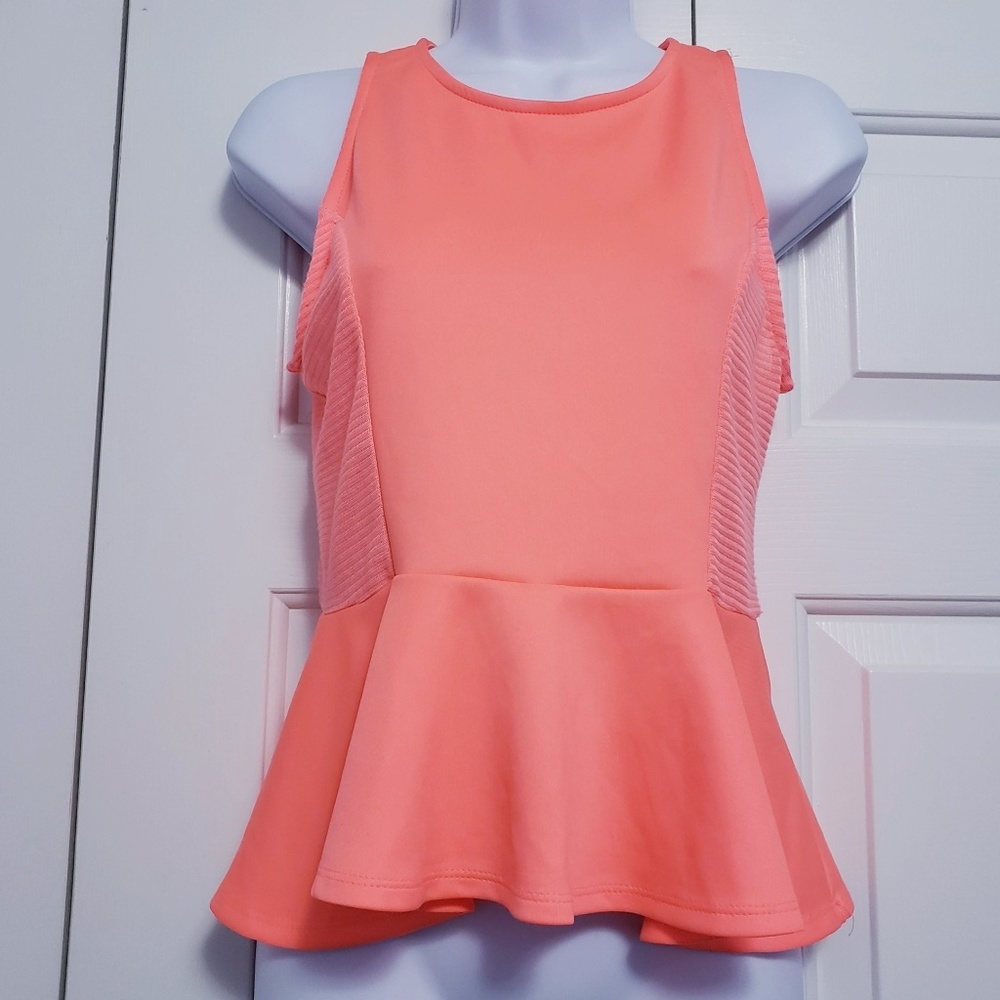 NWT Charlotte Russe Neon Peplum Fitted Sleeveless